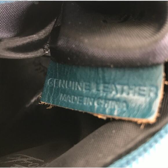 FOSSIL VTG Pebble Leather Shoulder Bag Aqua Blue Classic Everyday City Resort - Picture 8 of 10